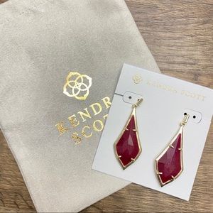 Kendra Scott Olivia Maroon Jade Drop Earrings